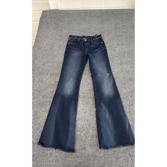 Express Denim - Express Women's Dark Wash Blue High Rise Flare Jeans Sz 8L NWT